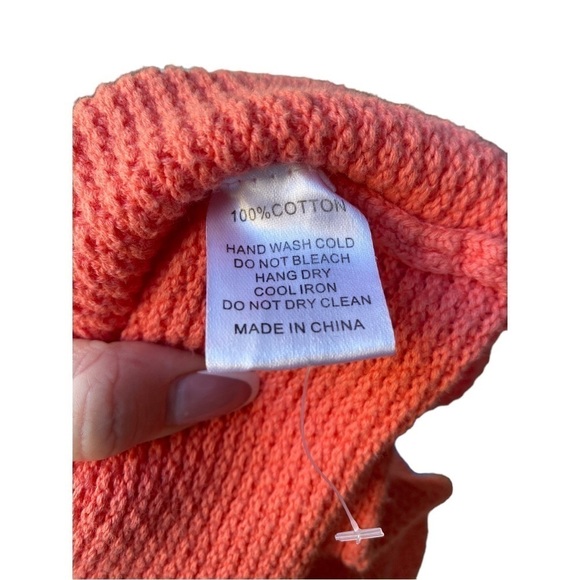 MOD REF Textured Cotton Coral V-neck Sweater | Size:S - Picture 7 of 10